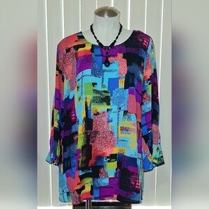 💲IT'S A SALE!! Ali Miles Multicolor Abstract Women's Blouse💲